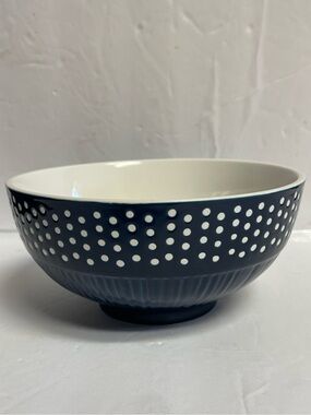 Indigo Vibes Dip Bowl Blue with White Polka Dot